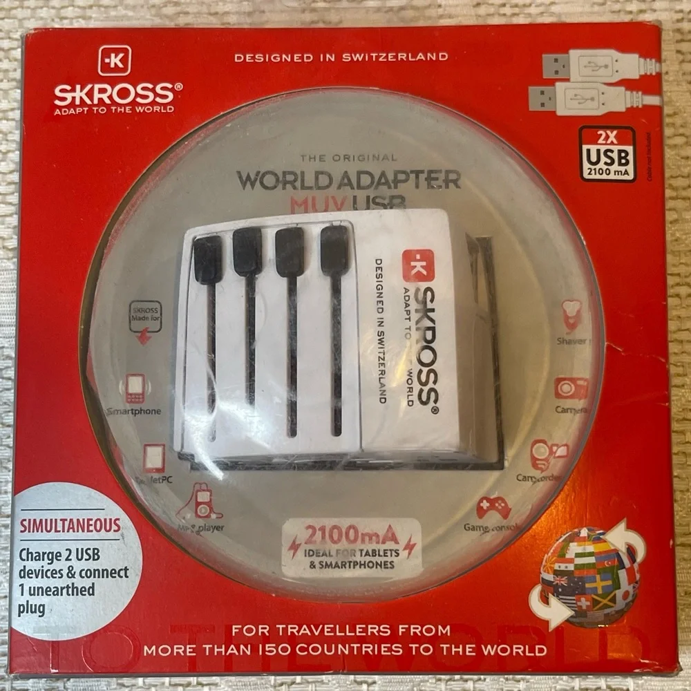 New SKROSS World Travel adaptor MUV USB AC65PD